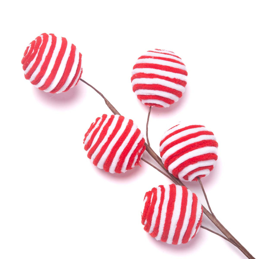 Rama Bolas Candies Rojas y Blancas 62 cm Alparamis