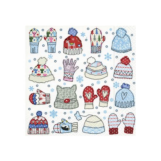Servilleta 25X25 Mitten And Beanies Xmas