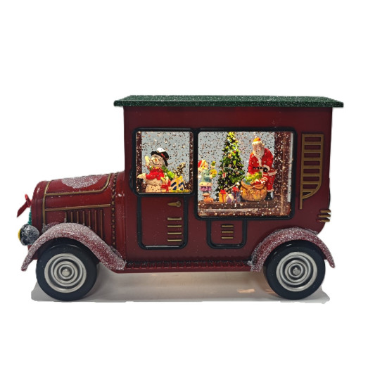 Adorno de Auto con Santa y Snowman con LED 25 x 14 cm Alparamis