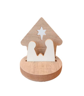 Pesebre de Madera con Base 14 cm