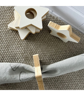 Portaservilletas de Madera Estrella x 6
