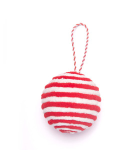 Adorno de Bola a Rayas Roja y Blanca 7 cm Alparamis