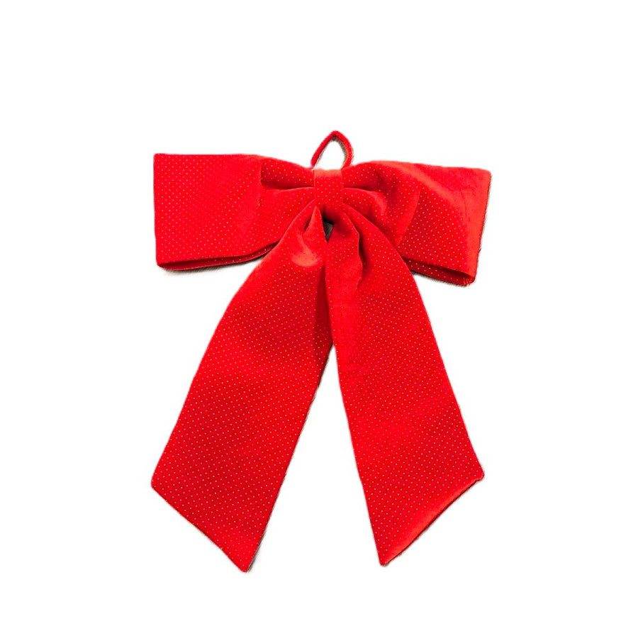 Moño Gigante Rojo con Brillos 70 x 80 cm Alparamis