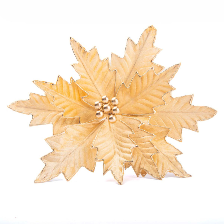 Adorno Poinsettia Dorada 34 cm Alparamis