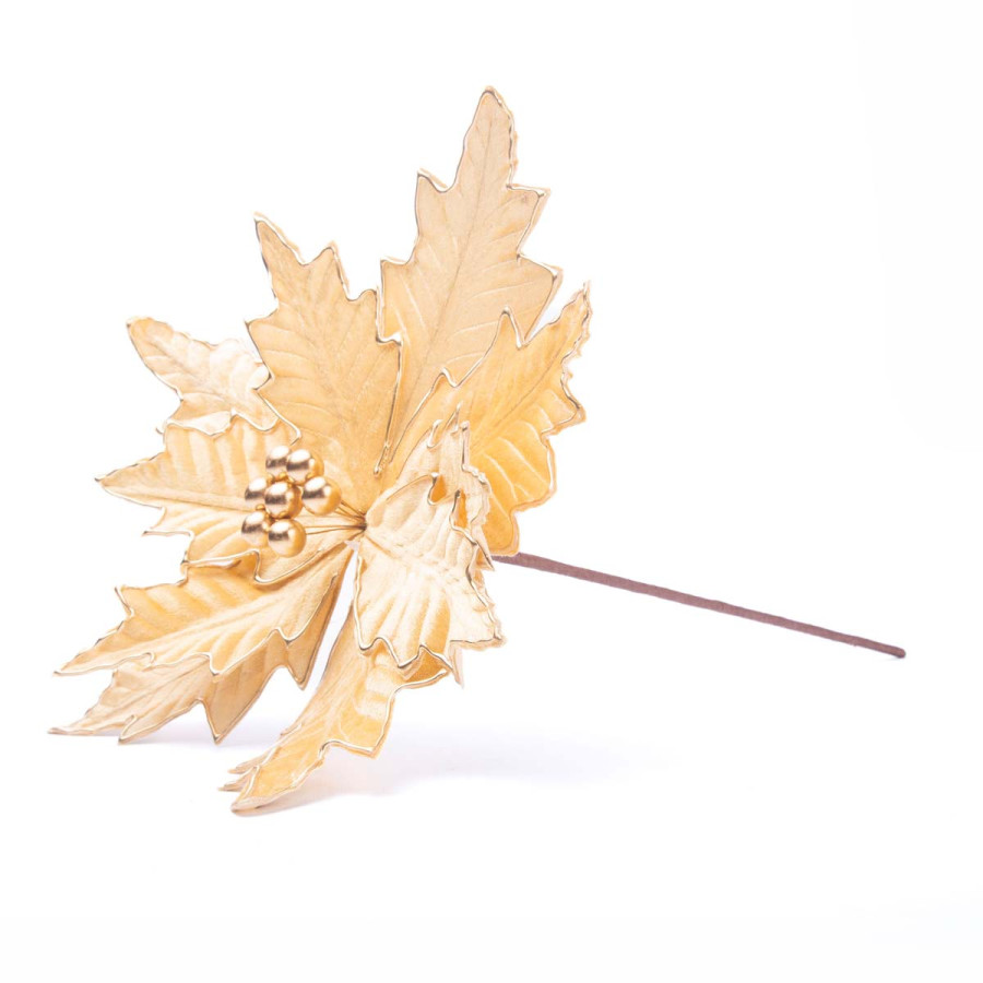 Adorno Poinsettia Dorada 34 cm Alparamis