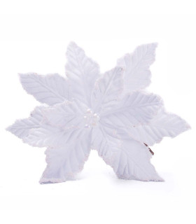 Adorno Poinsettia Blanca 30 cm Alparamis
