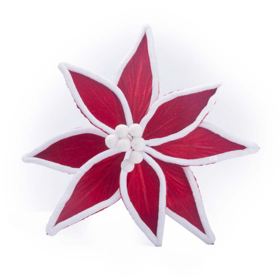 Adorno Estrella Federal Bordó con Blanco 29 cm Alparamis