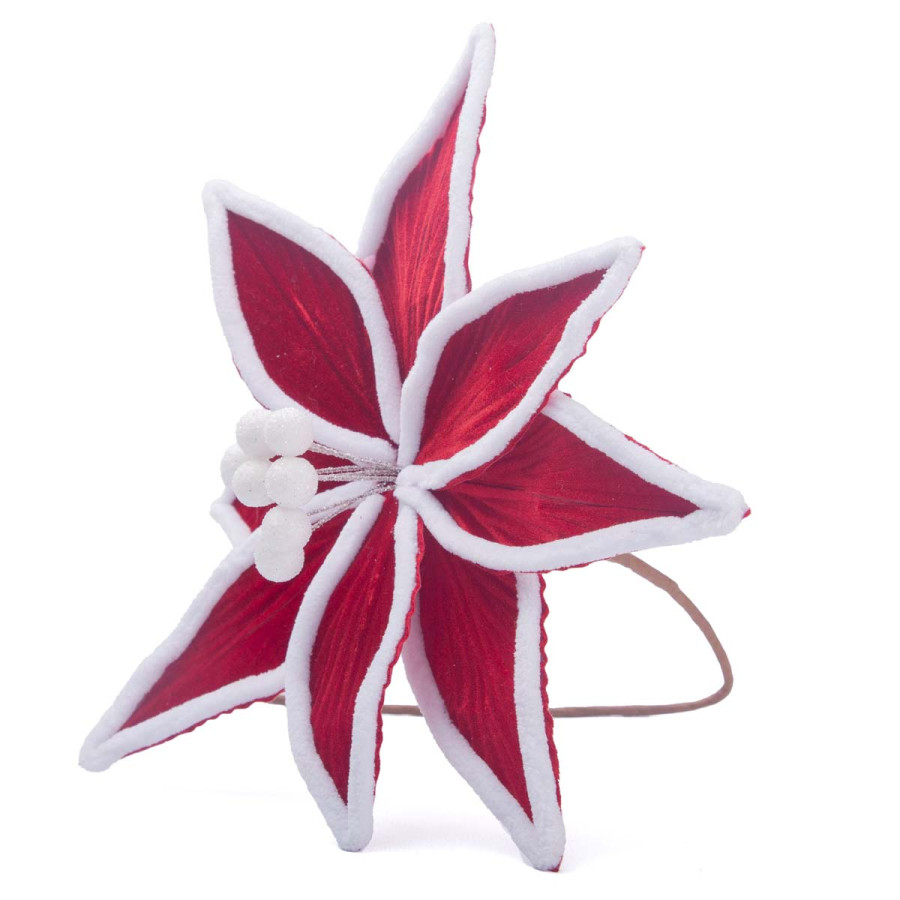 Adorno Estrella Federal Bordó con Blanco 29 cm Alparamis