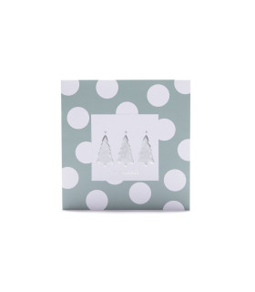 Tarjeta Navideña Stamping Lunares Verdes