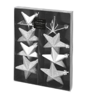 Set De 8 Estrellas Combinadas Plateadas