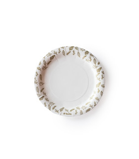 Plato de Polipapel Hojas Doradas x 6