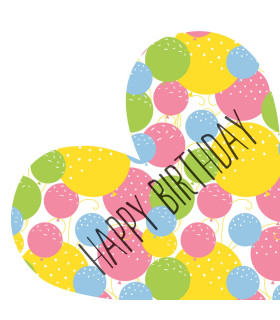 Servilletas Troqueladas 33 x 33 cm Silhouette Birthday Heart