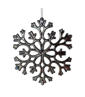 Adorno de Copo de Nieve 15 cm Plateado Alparamis