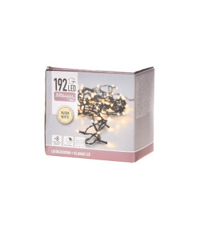 192 Luces LED a Pila Blanca con Cable Negro