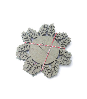 Posavasos Muérdago de Tela Fieltro 15 cm Alparamis x 4