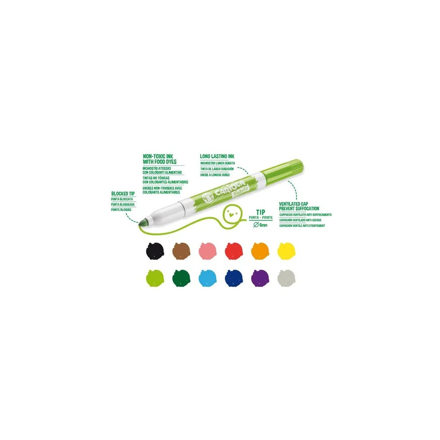 Marcadores Para Tela Carioca x 12