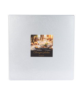 Plato de Sitio Cuadrado Plateado 30 cm Alparamis