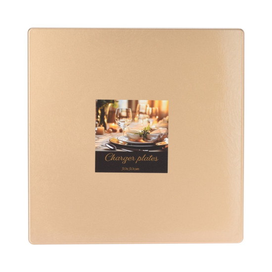 Plato de Sitio Cuadrado Dorado 30 cm Alparamis