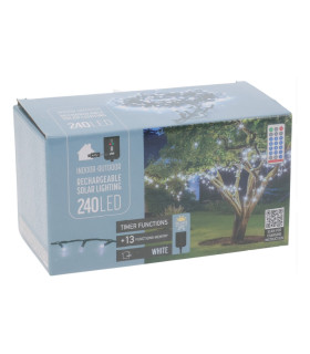 Guirnalda de 240 Luces LED Solar y USB Blanco Frío Alparamis