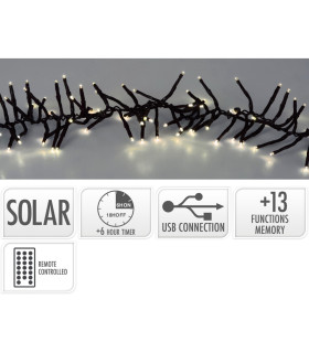Guirnalda de 768 Luces LED Solar y USB Blanco Cálido Alparamis