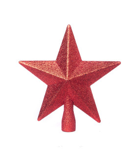 Estrella Punta de Árbol Roja 19 cm Alparamis