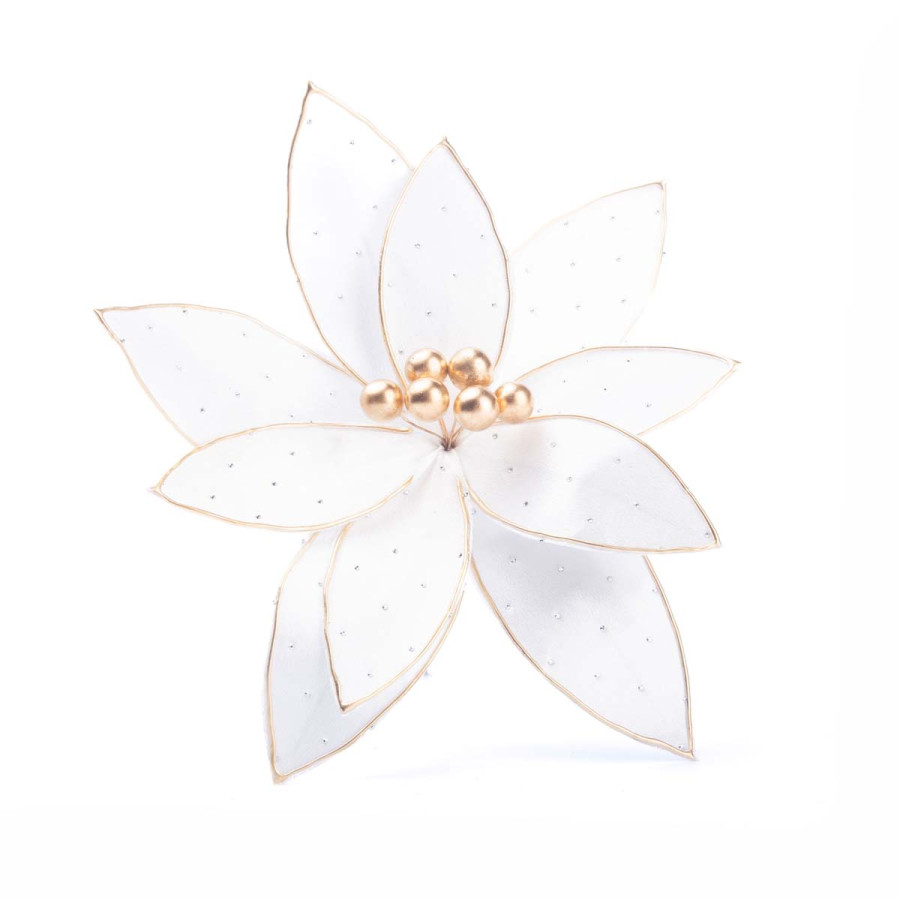 Adorno Estrella Federal Blanca con Dorado 27 cm Alparamis