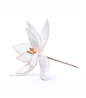 Adorno Estrella Federal Blanca con Dorado 27 cm Alparamis