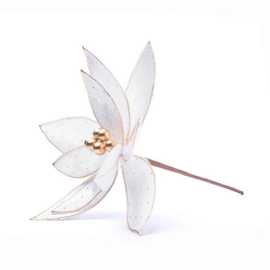 Adorno Estrella Federal Blanca con Dorado 27 cm Alparamis