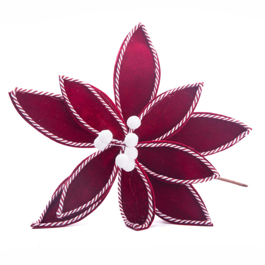 Adorno Estrella Federal Bordó con Blanco 28 cm Alparamis