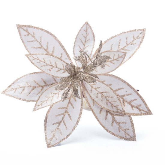 Adorno Estrella Federal Blanca con Dorado 27 cm Alparamis