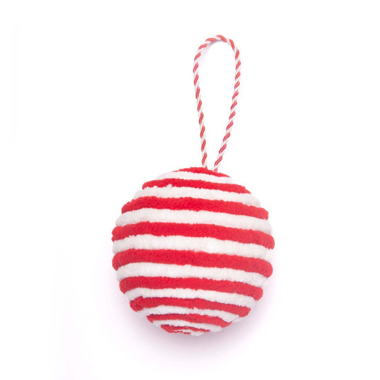 Adorno de Bola a Rayas Roja y Blanca 7 cm Alparamis