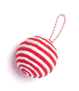 Adorno de Bola a Rayas Roja y Blanca 7 cm Alparamis