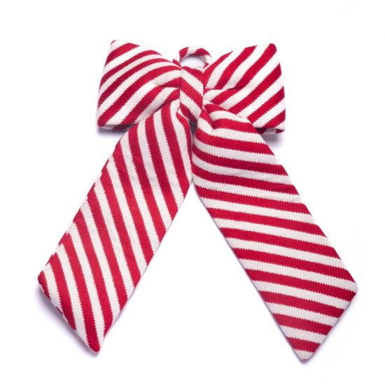 Moño Acolchado Rojo y Blanco 22 x 25 cm Alparamis