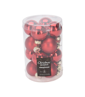 Bolas de Navidad de Vidrio Rojas 3.5 cm x 16 Alparamis