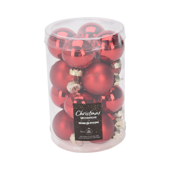 Bolas de Navidad de Vidrio Rojas 3.5 cm x 16 Alparamis