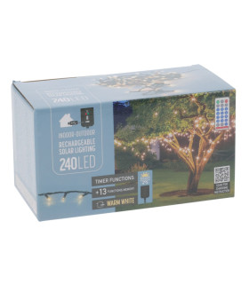 Guirnalda de 240 Luces LED Solar y USB Blanco Cálido Alparamis