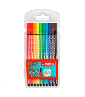10 Marcadores Pen 68 Stabilo con Estuche
