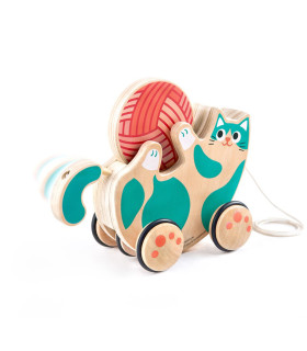Juguete de Arrastre Gatito con Ovillo Hape