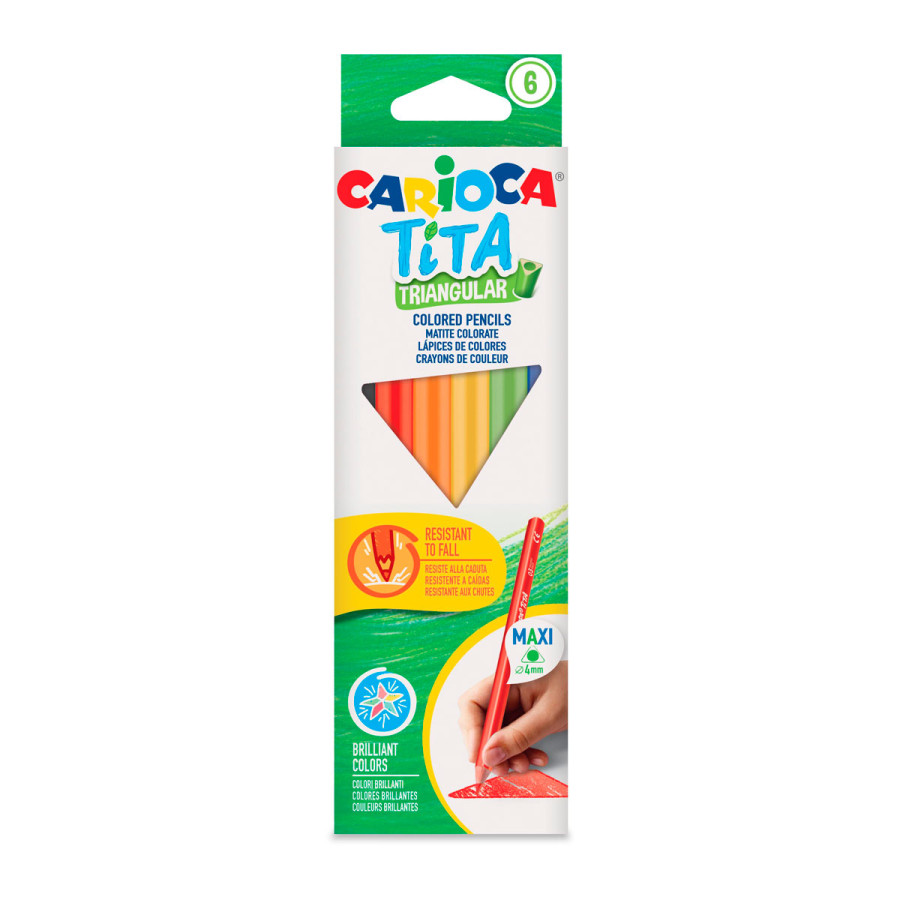 Lápices Tita Triangular de Colores Carioca x 6