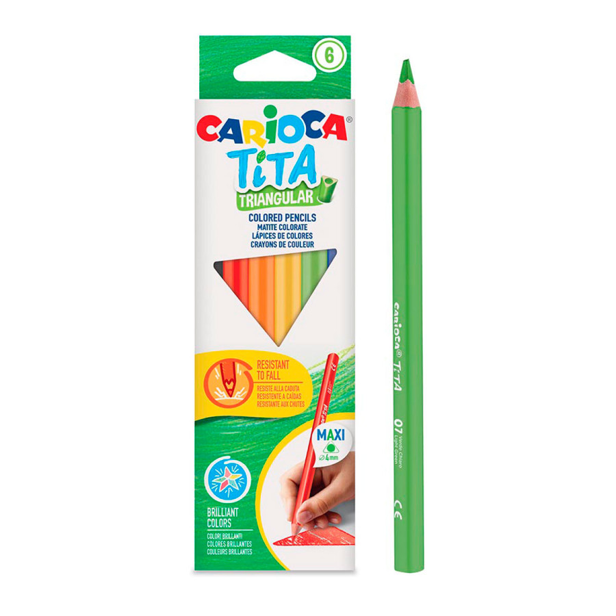 Lápices Tita Triangular de Colores Carioca x 6