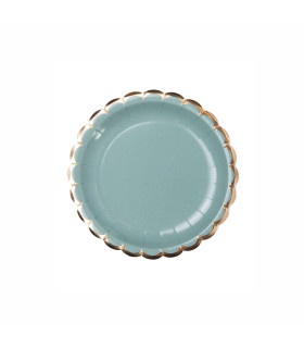 Plato de Cartón con Stamping Onda Verde x 8