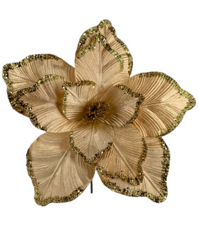 Adorno de Poinsettia Dorada 44 cm Alparamis