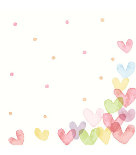 Servilletas 24 x 24 cm Hearts Pastel