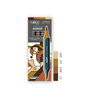 Marcadores Sketch Doble Punta Carioca Plus x 4 Marrón