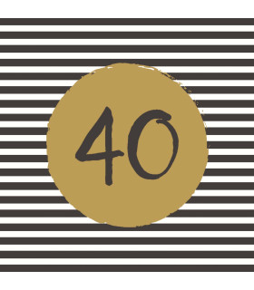 Servilletas 33 x 33 cm 40th Birthday