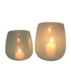 Fanal de Vidrio Lunar Labrado Aqua 11 x 10 cm