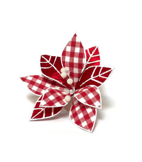 Adorno Estrella Federal a Cuadros Roja 24 cm Alparamis A24-3999