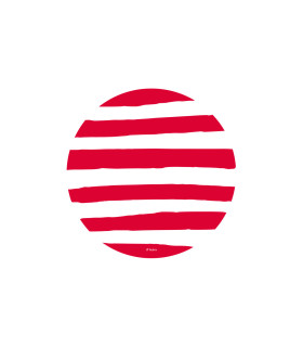 Plato de Sitio Rayas Rojas 34 cm x 10