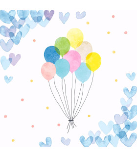 Servilletas 33 x 33 cm Hearts Balloons