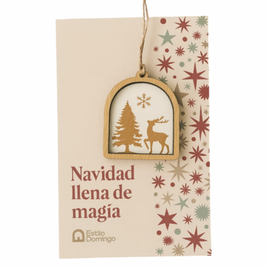 Adorno para Colgar de Madera Bosque Navideño 10 cm